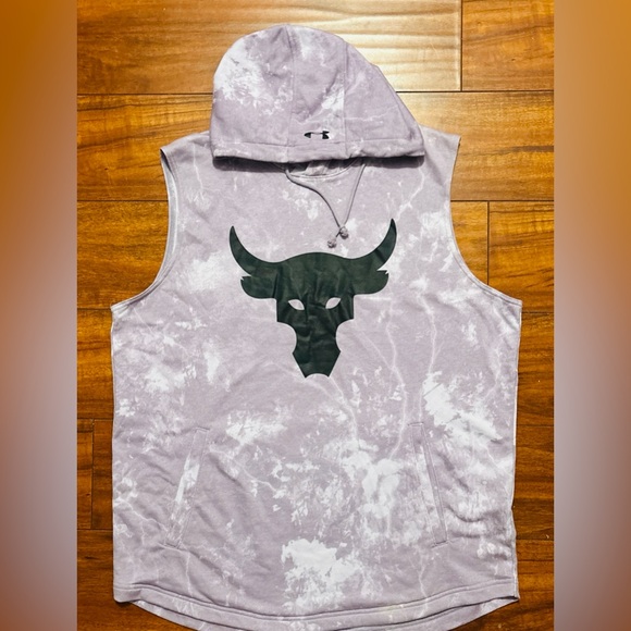 Under Armour Other - Under Armour Project Rock Terry Purple Sleeveless Hoodie size XL
